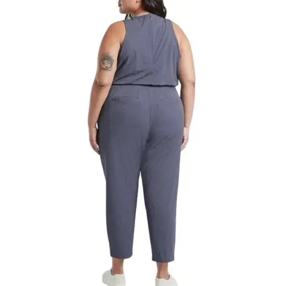 Athleta Brooklyn Textured Jumpsuit Medieval Violet Purple Women's Plus Size 18 - Picture 2 of 9